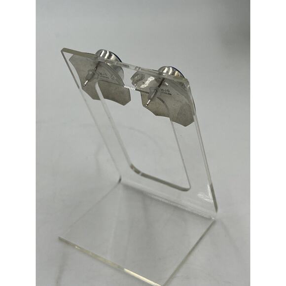 Jessie Claw Navajo Native American Signed Sterling Blue Lapis Lazuli Earrings - Picture 6 of 8